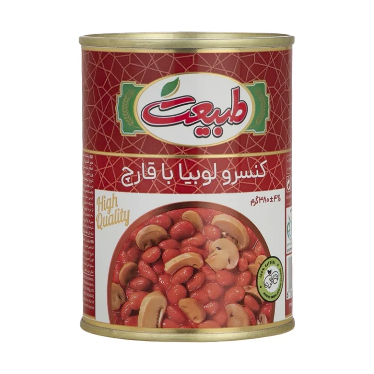 کنسرو لوبیا با قارچ طبیعت - 380 گرم